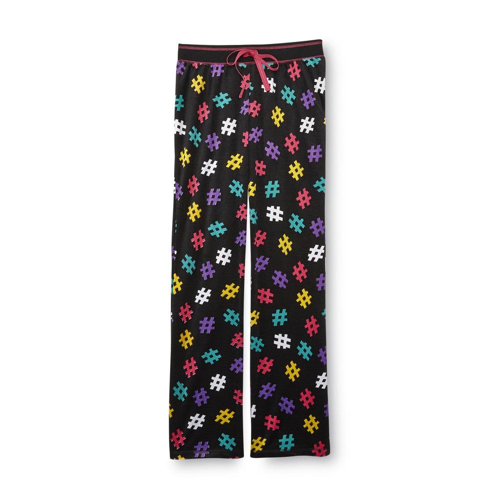 Joe Boxer Women's Velour Pajama Pants - Hashtags