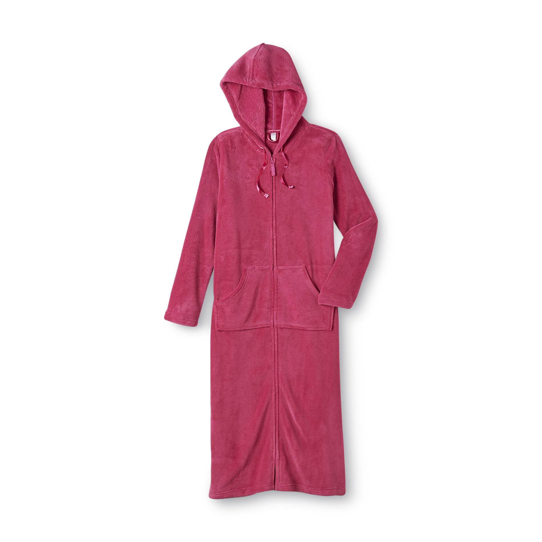 Pink K Women's Hooded Plush Robe