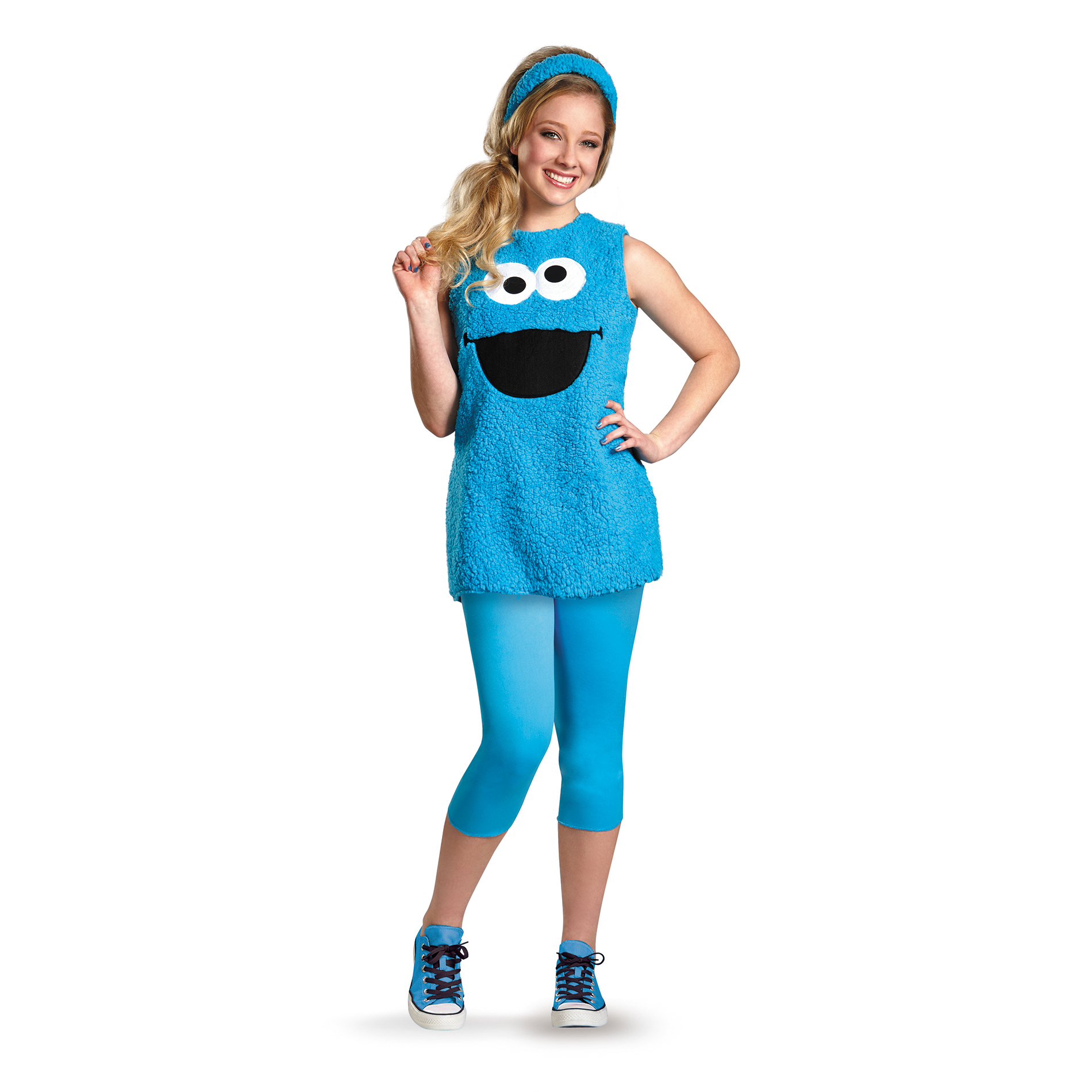 Sesame Street Cookie Monster Big Head Vest Teen Halloween Costume