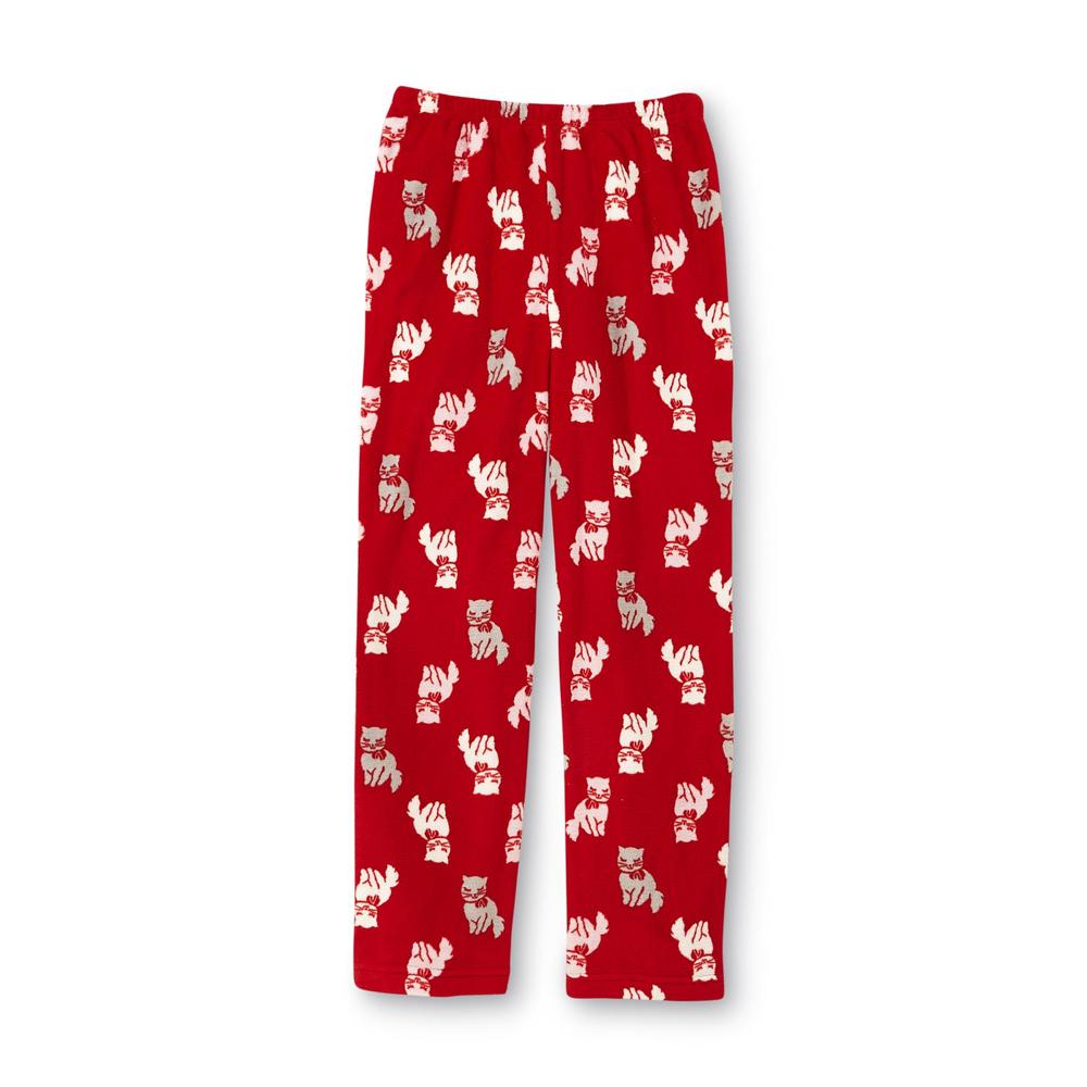 Pink K Women's Fleece Pajamas & Socks - Cats