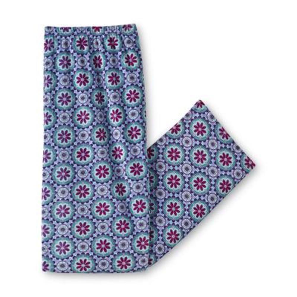 Jaclyn Smith Women's Pajama Shirt & Fleece Pants - Floral