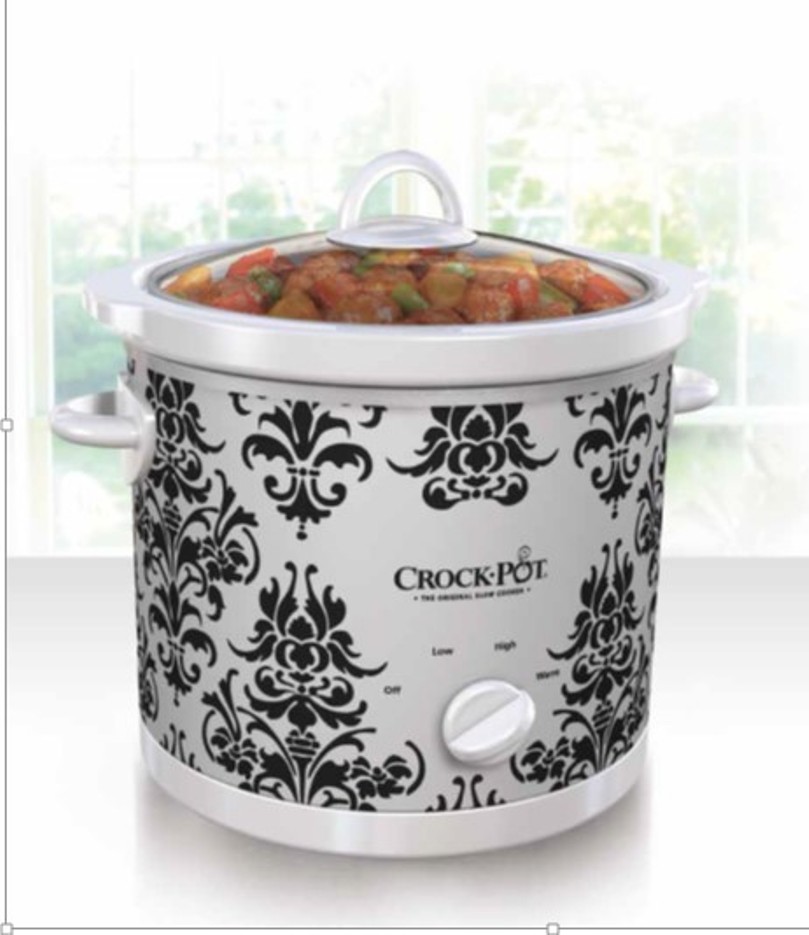 Jarden SCR300BWD 3Quart CrockPot Slow Cooker Black Damask Shop Your Way Online Shopping
