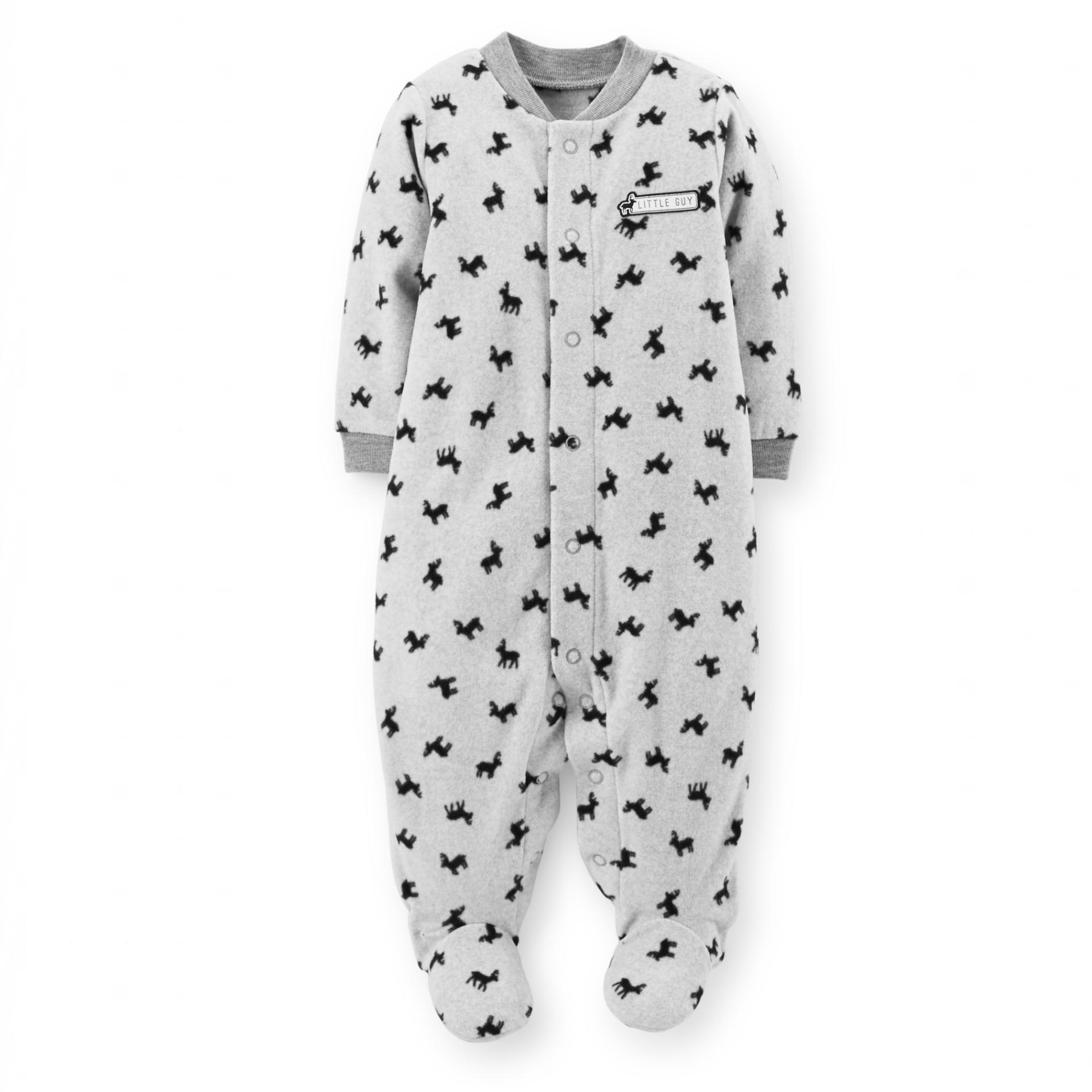 Carter's Newborn Boy's Footed Microfleece Pajamas - Reindeer
