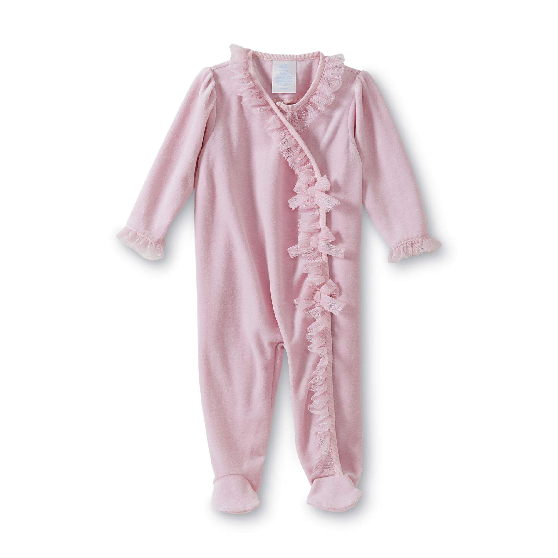 Small Wonders Newborn Girl's Velour Sleeper Pajamas