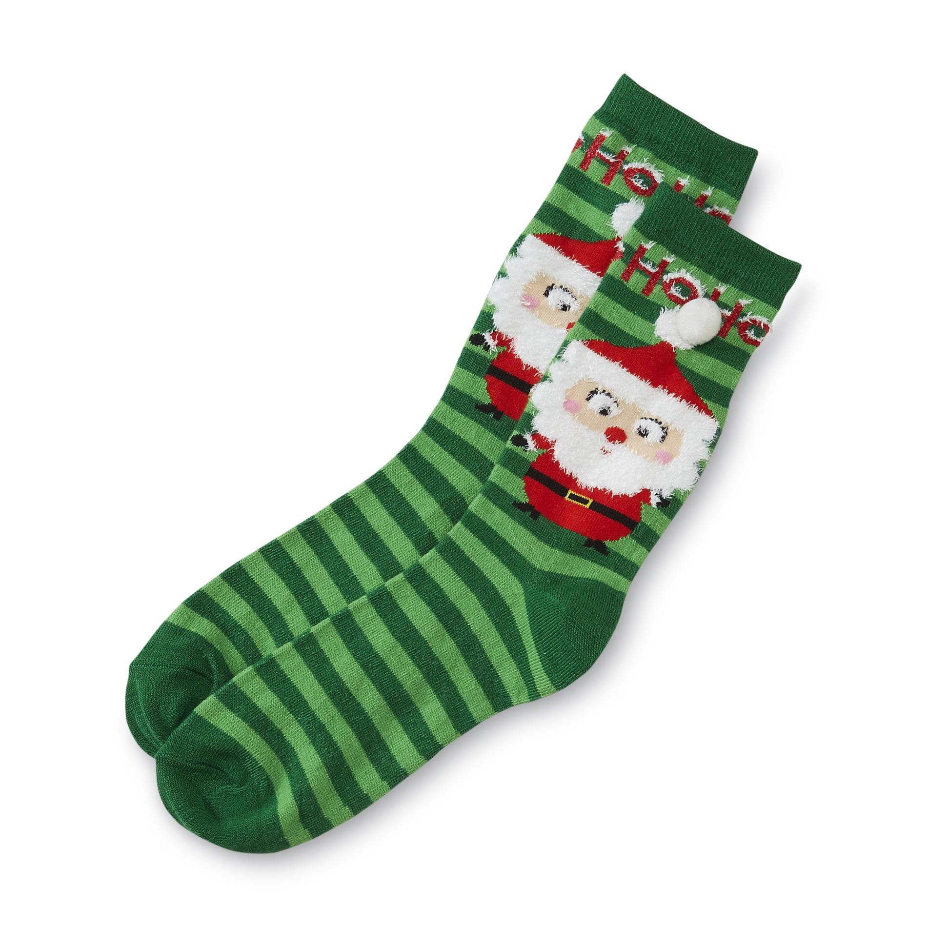 Joe Boxer Women's Christmas Crew Socks - Santa Claus