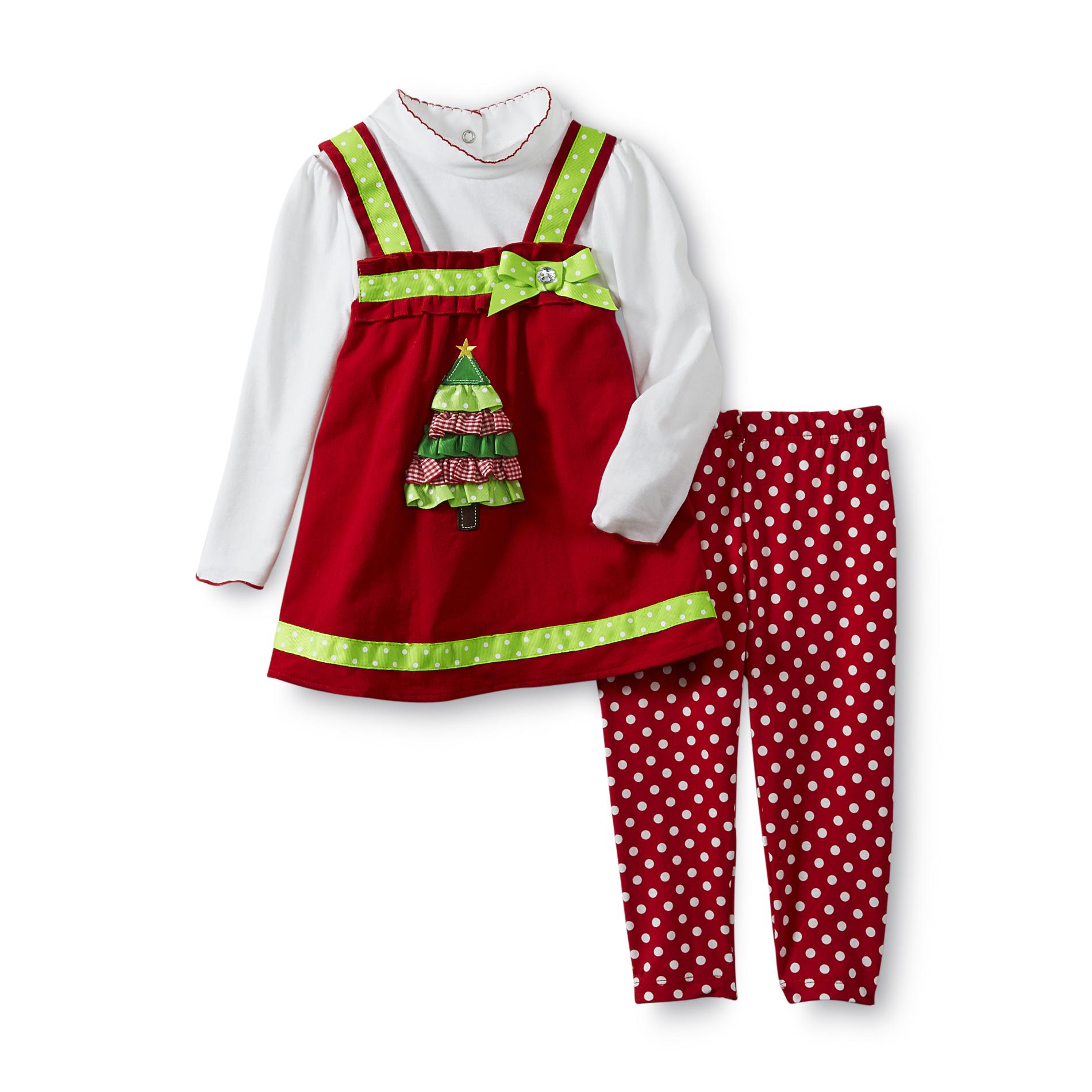 WonderKids Infant & Toddler Girl's Jumper  Shirt & Leggings - Christmas Tree