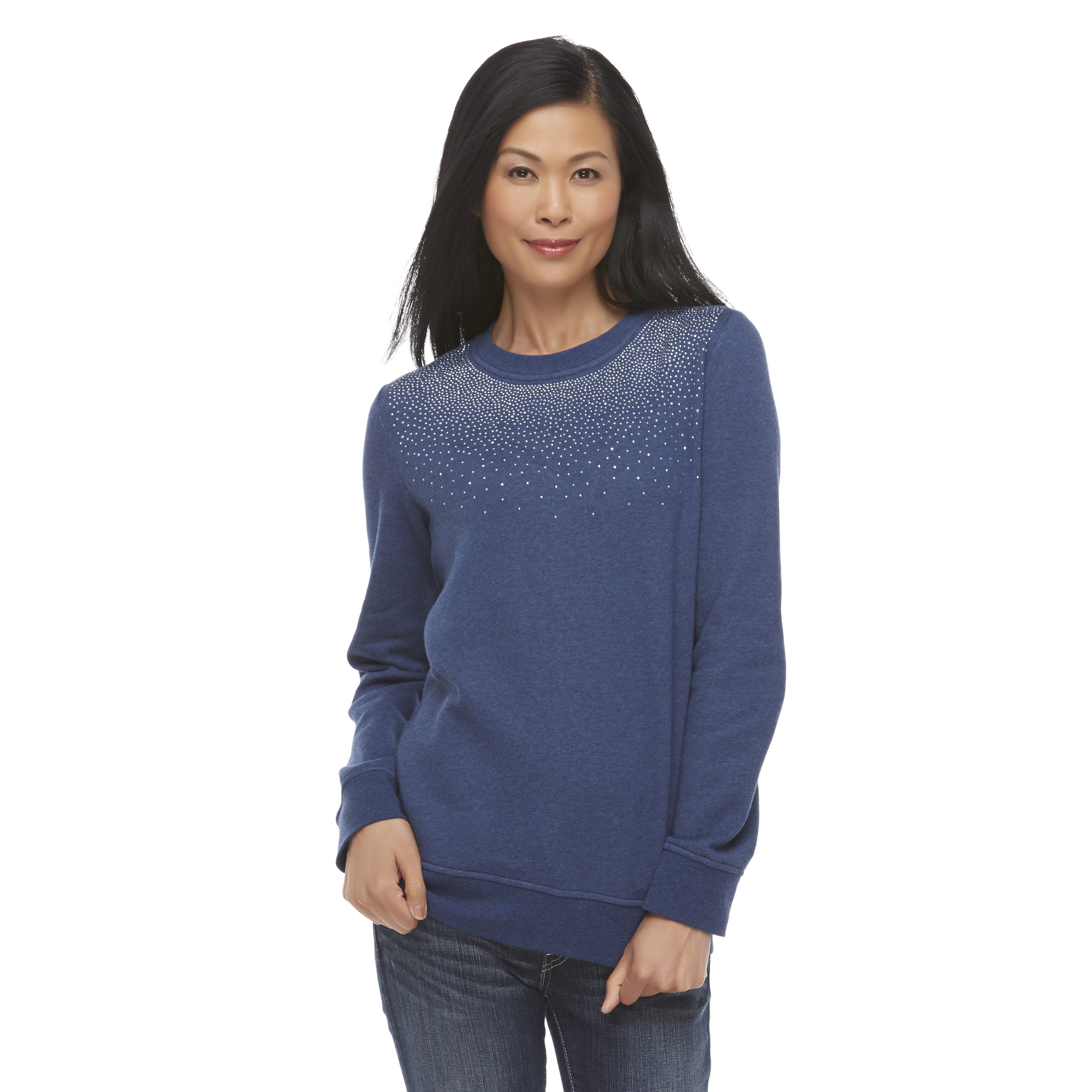 Laura Scott Women's Embellished Sweatshirt Studded