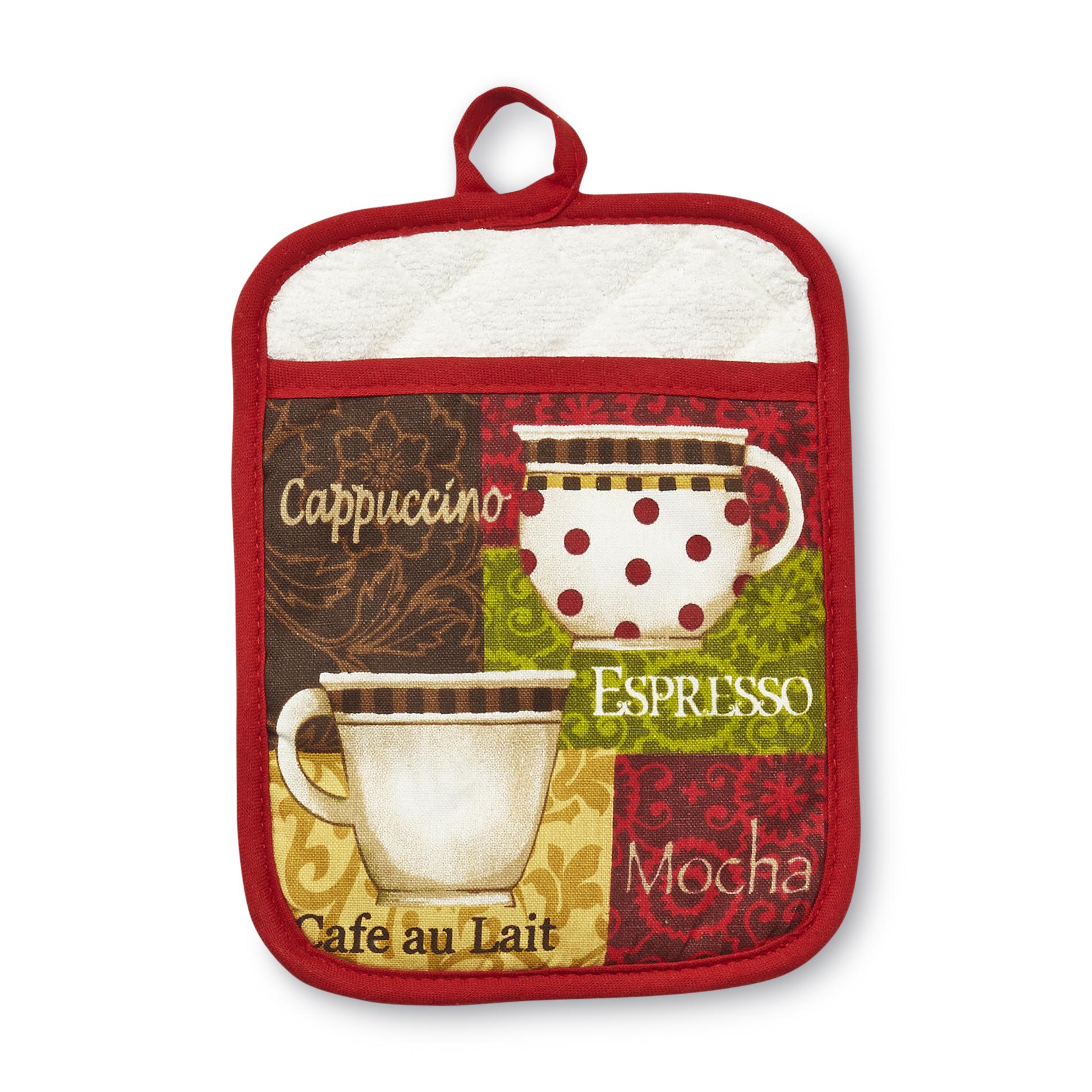 Essential Home Pot Holder Mitt - Coffee, Multi Essential Home Pot Holder Mitt - Coffee, Multi