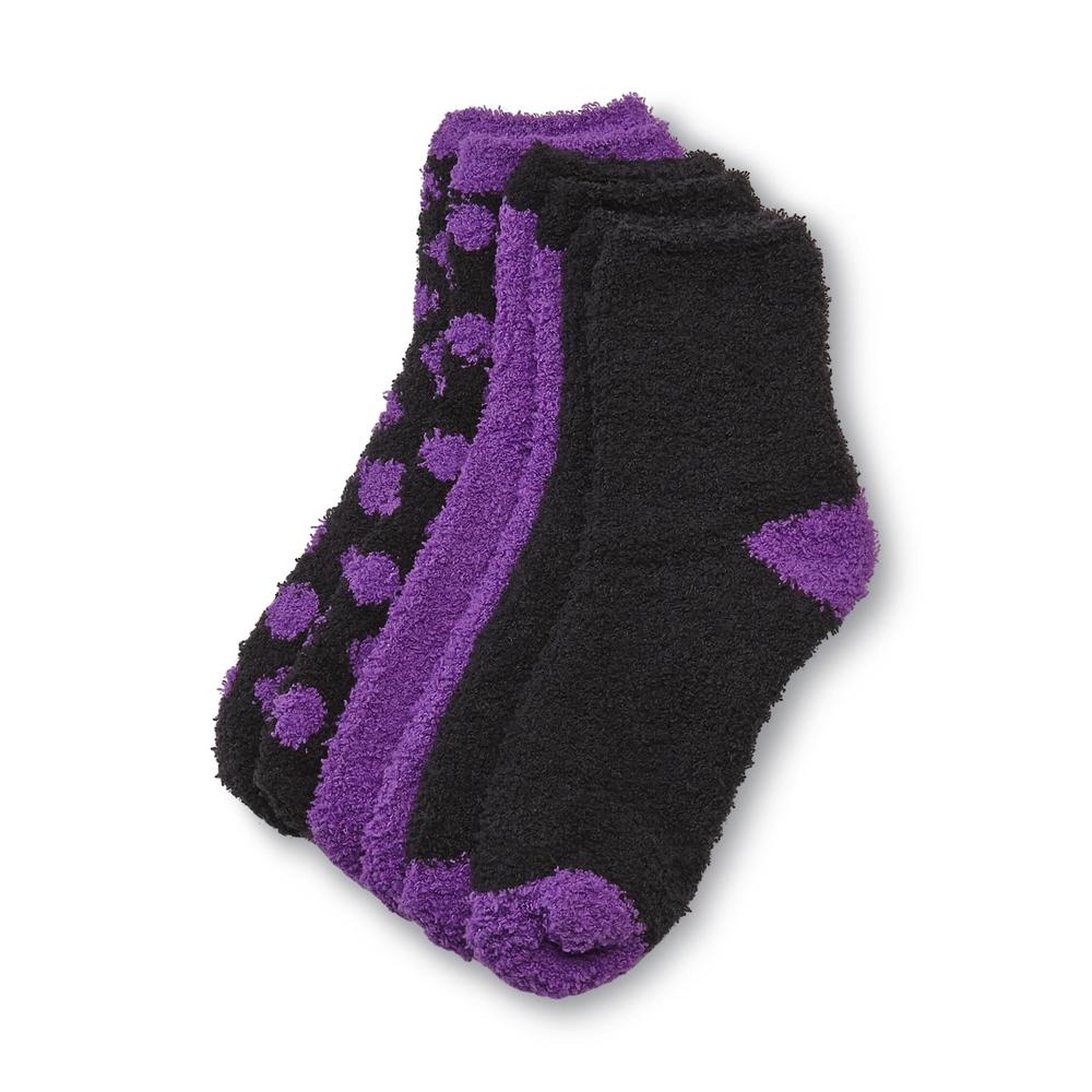 Joe Boxer Women's 3-Pairs Plush Crew Socks - Dots