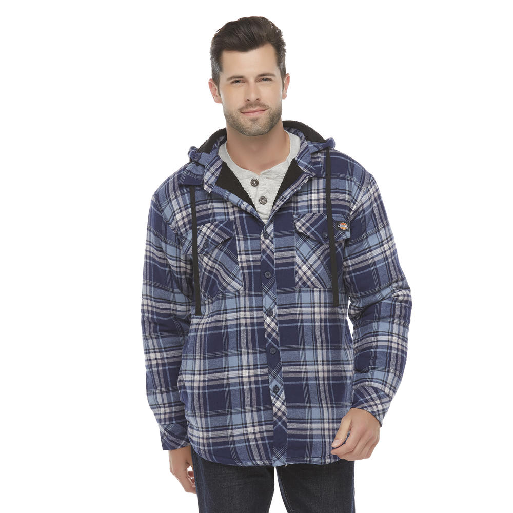 Dickies Young Men's Hooded Flannel Shirt Jacket - Plaid