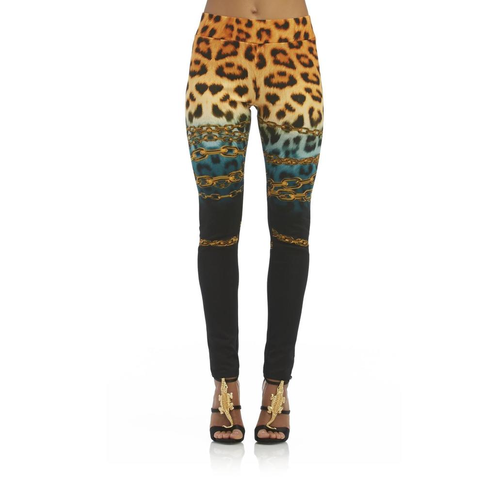 Nicki Minaj Women's High-Waist Leggings - Chain Leopard Print