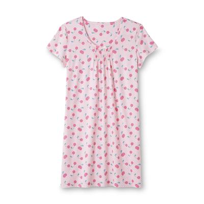 Pink K Women's Short-Sleeve Nightgown - Cherry & Dot