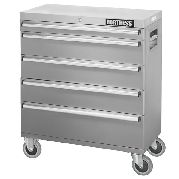 Fortress 113270 32 Inch Wide 5 Drawer Stainless Steel Rolling