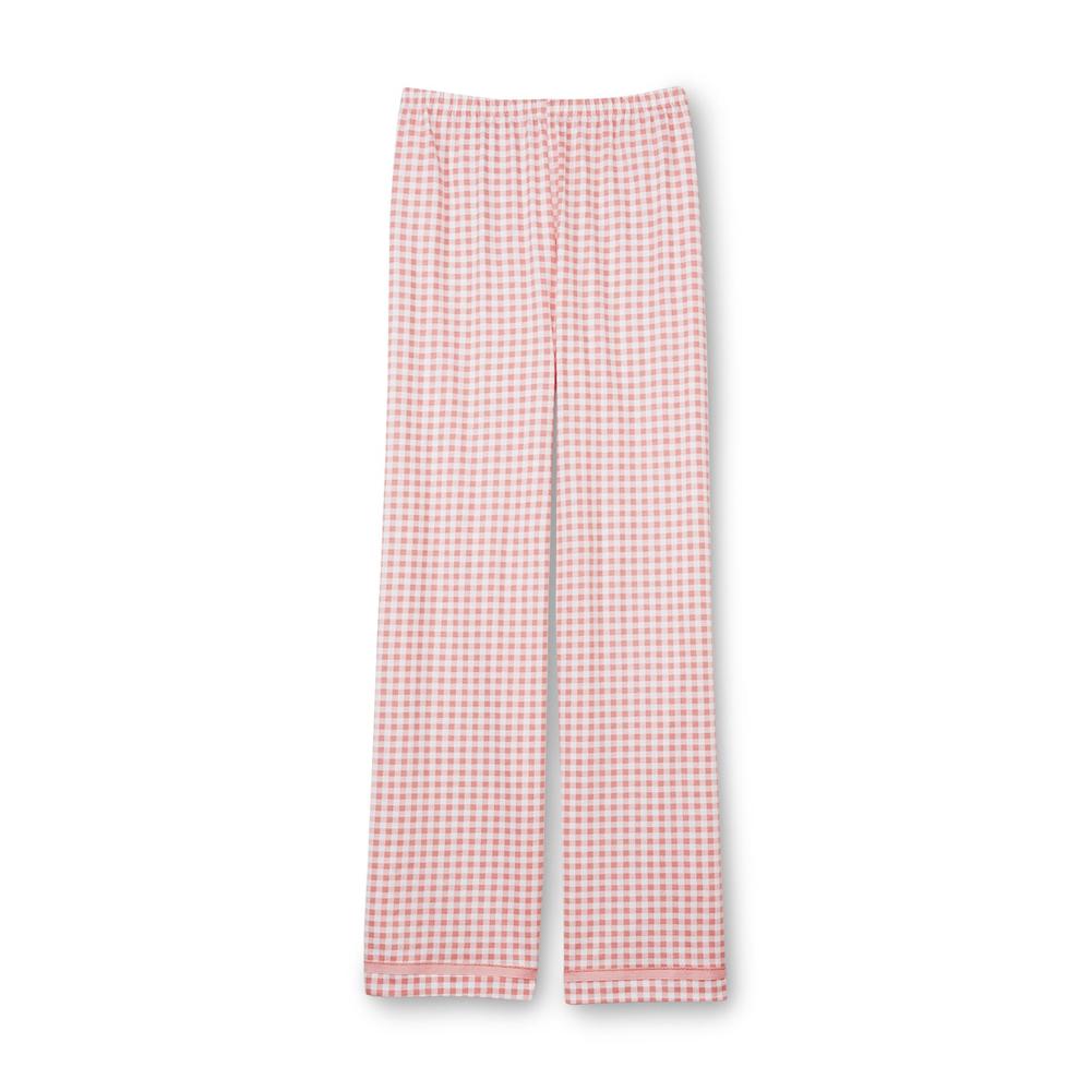 Laura Scott Women's Pajama Shirt  Pants & Slippers - Gingham Check