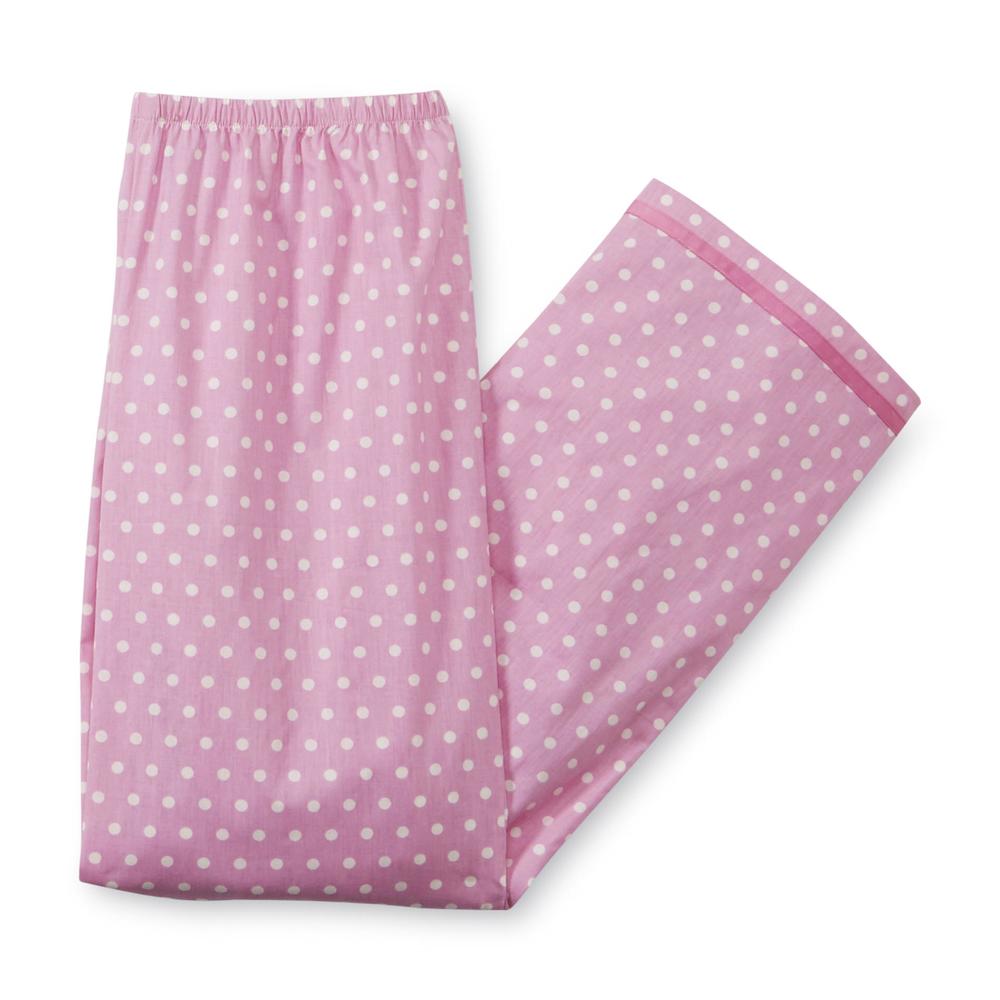 Laura Scott Women's Woven Pajama Shirt  Pants & Slippers - Cyclamen