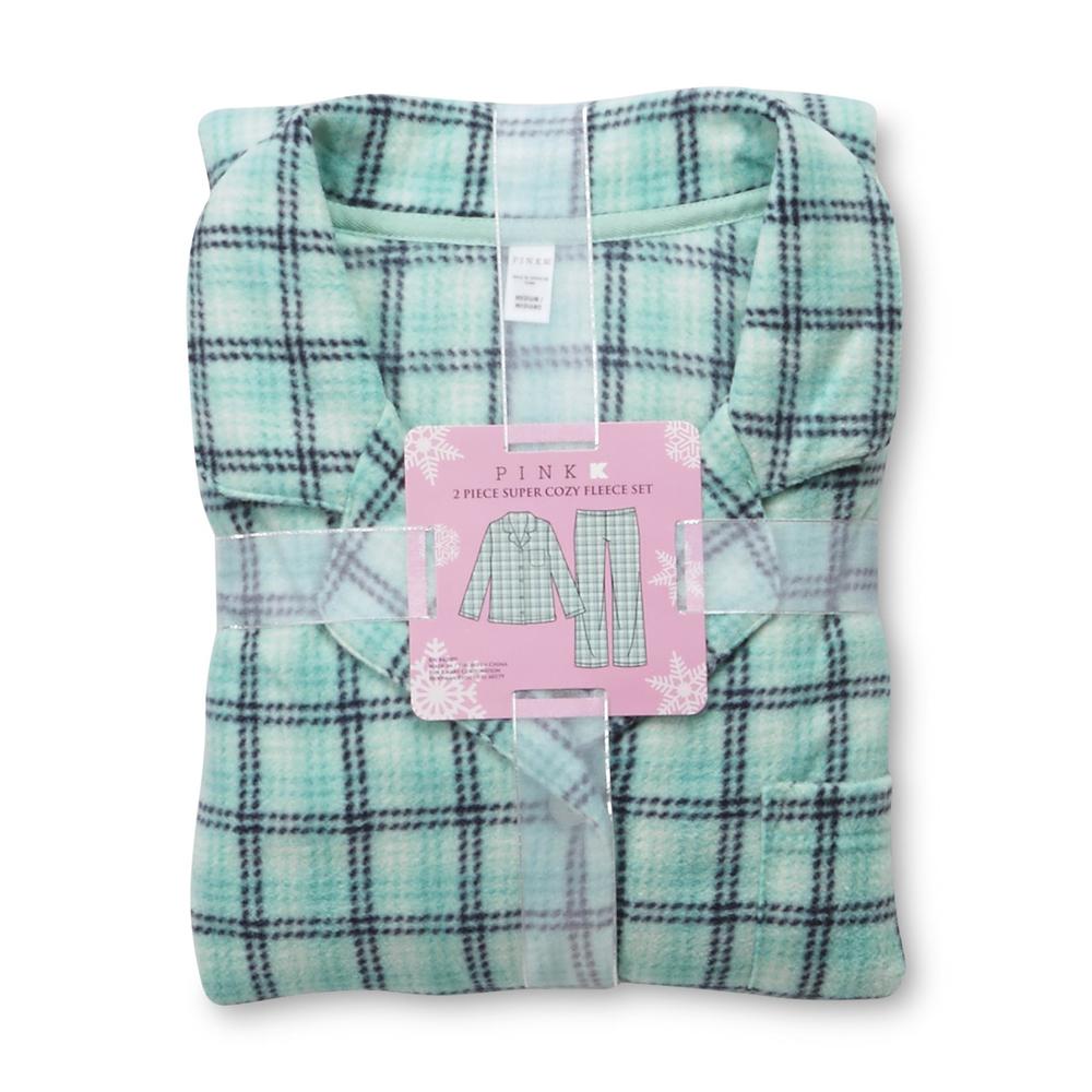 Pink K Women's Fleece Pajamas - Plaid