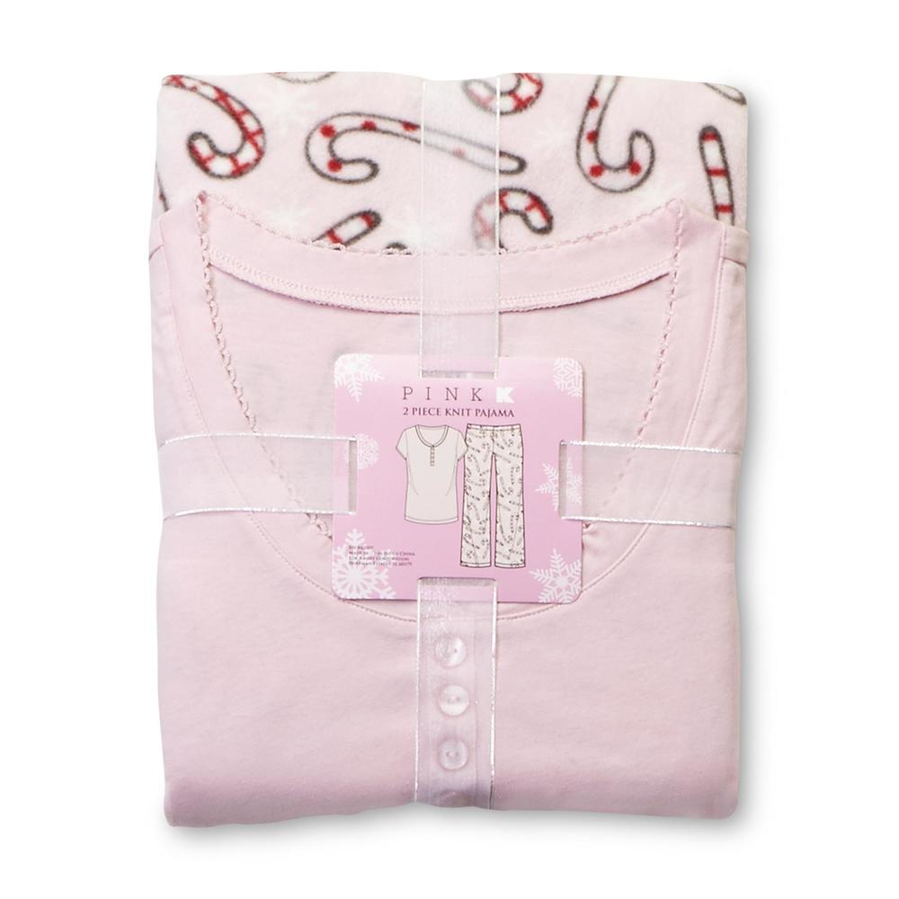 Pink K Women's Short-Sleeve Pajamas - Candy Cane