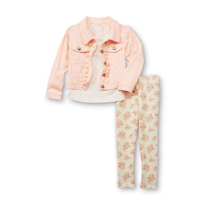 Young Hearts Infant & Toddler Girl's Jacket  Top & Leggings - Polka Dots