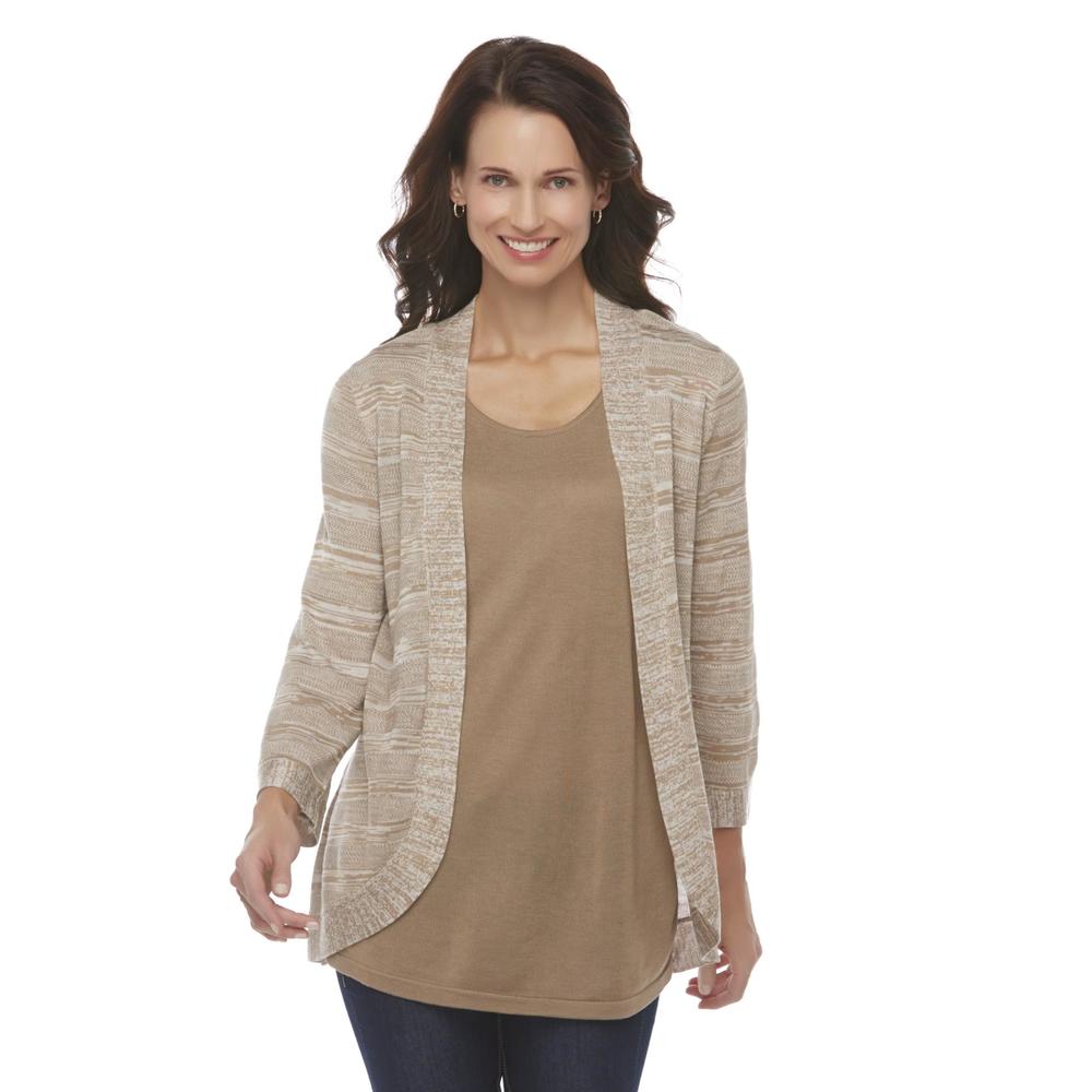 Sag Harbor Women's Layered-Look Top - Space Dyed