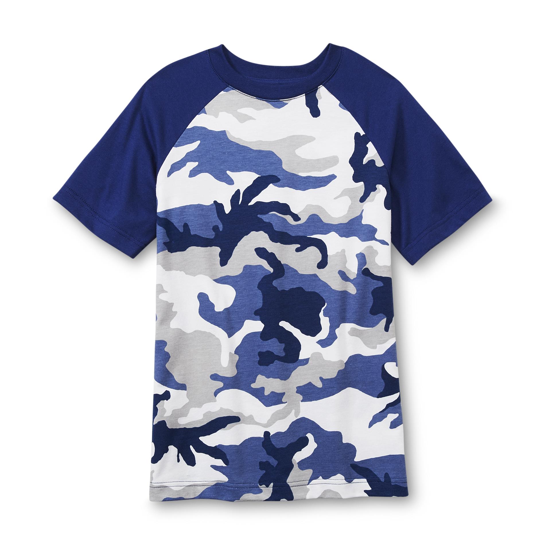 Basic Editions Boy's Raglan Short-Sleeve Shirt - Camouflage