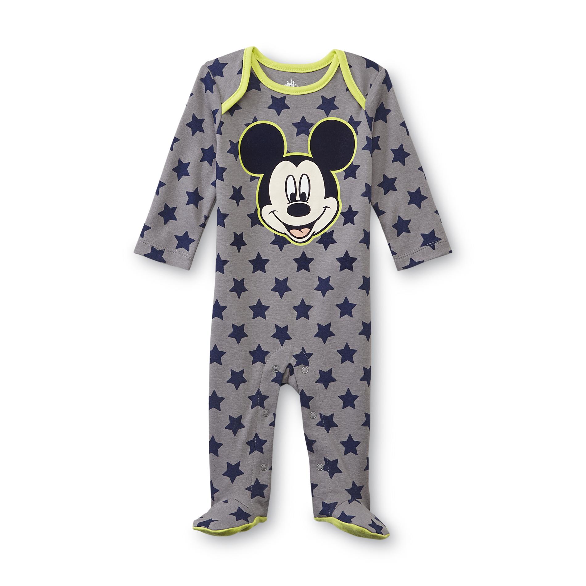 Disney Mickey Mouse Newborn Boy's Footed Sleeper Pajamas