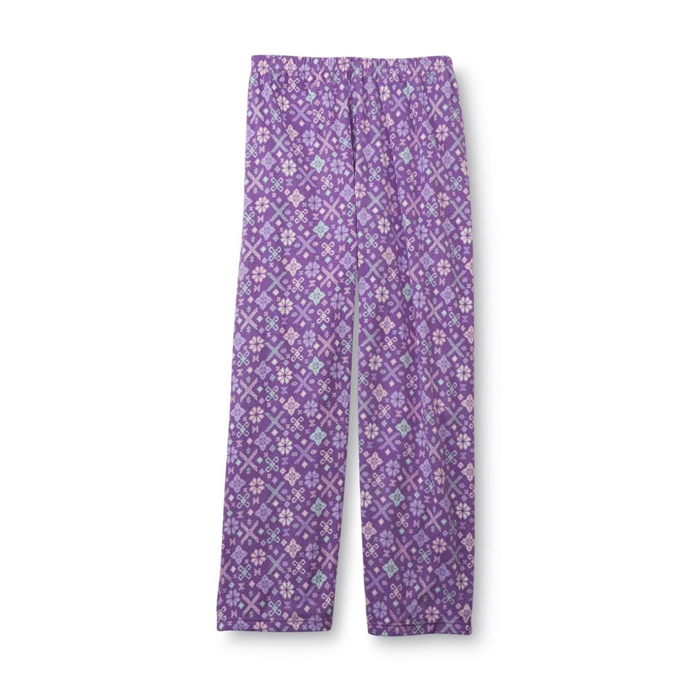 Pink K Women's Plus Fleece Pajama Shirt & Pants - Floral