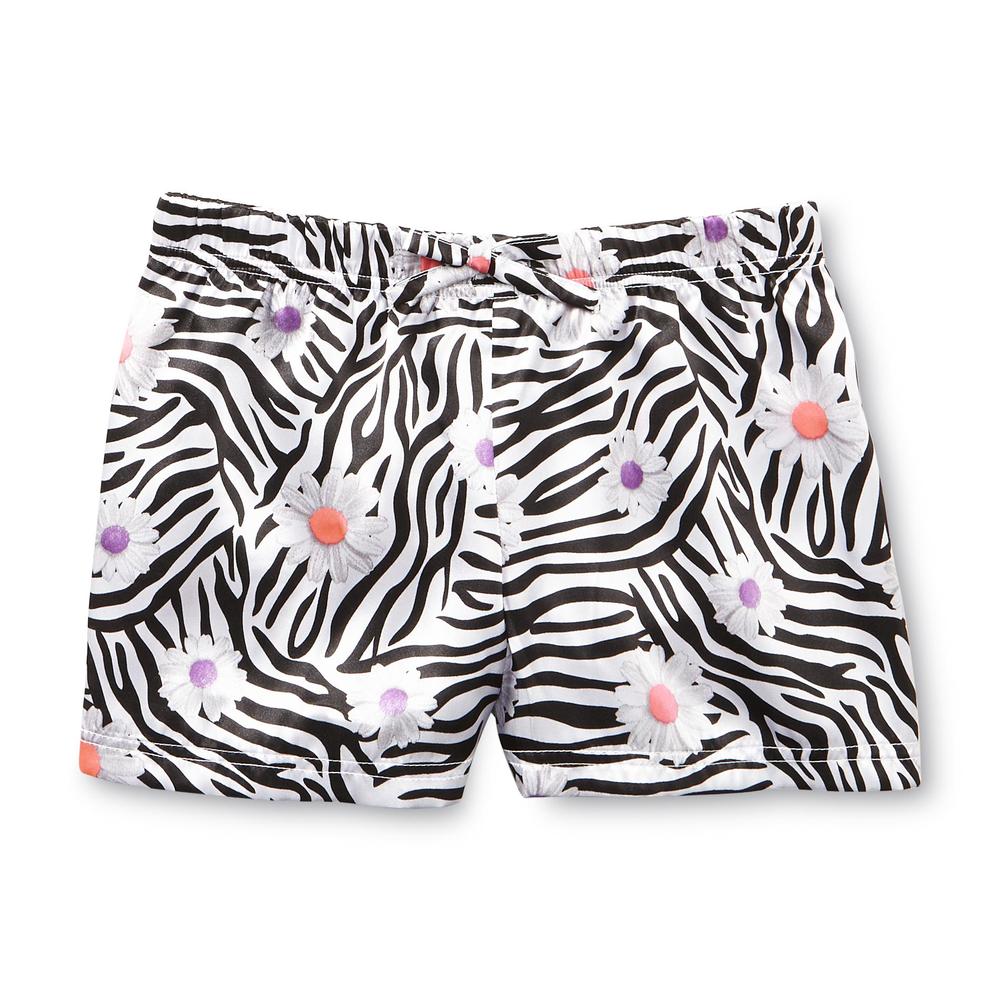Joe Boxer Girl's Pajama Top  Shorts & Sleep Mask - Zebra