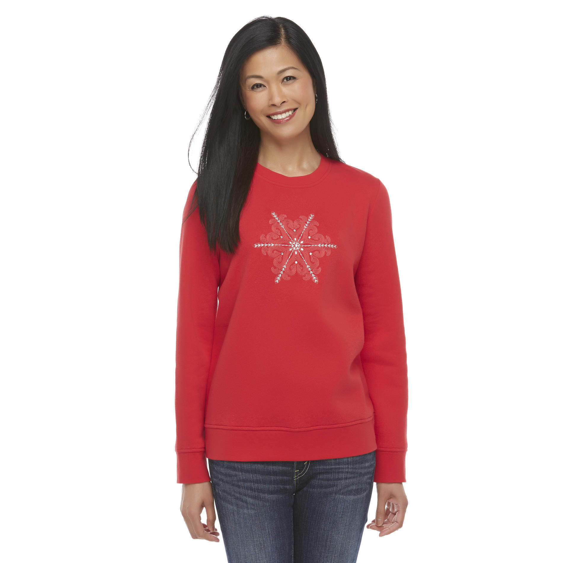 Laura Scott Women's Embellished Sweatshirt - Snowflake