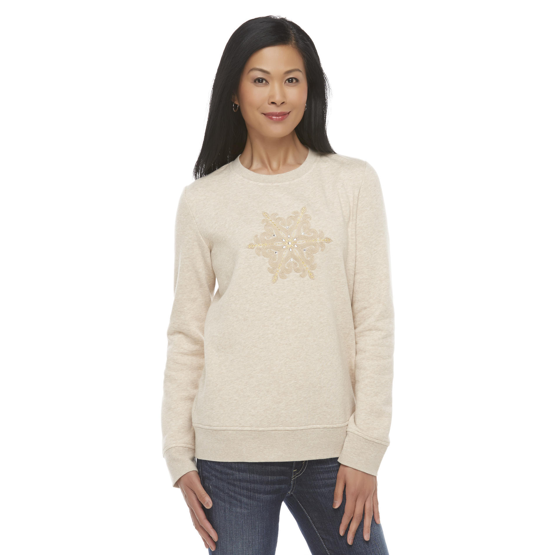 Laura Scott Women's Embellished Sweatshirt - Snowflake