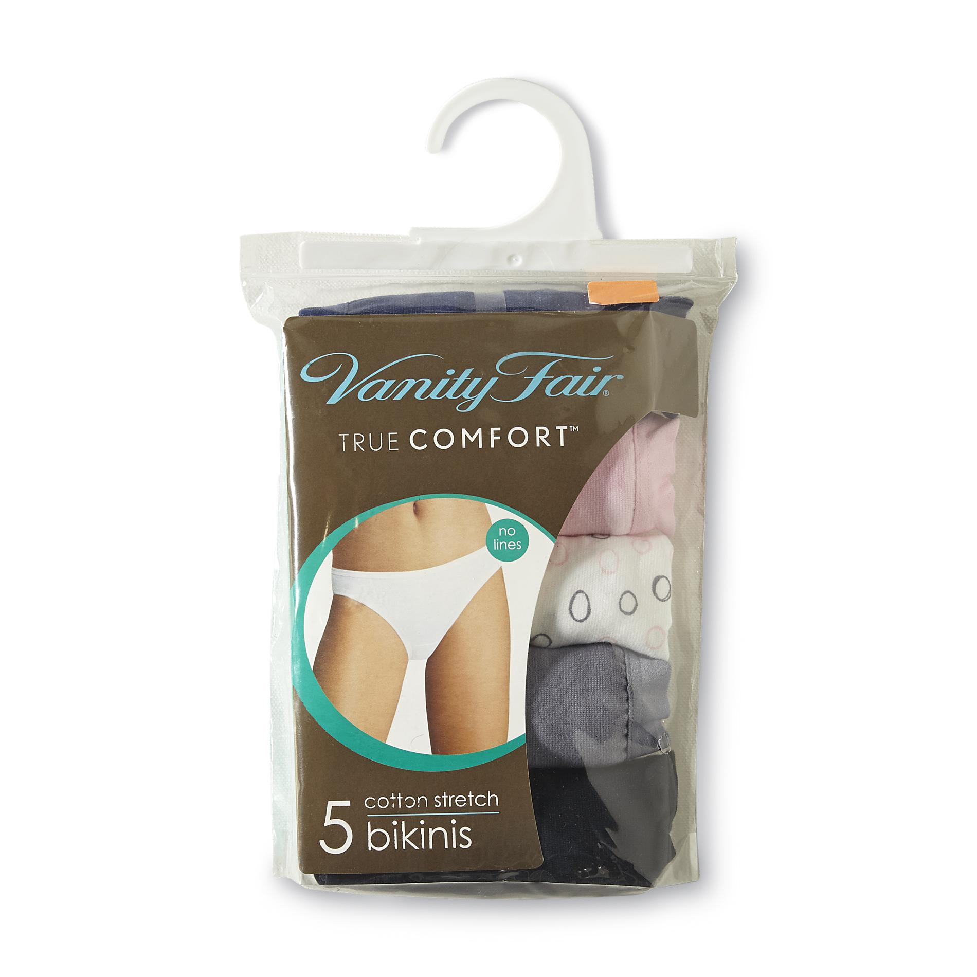Vanity Fair Women's 5-Pairs True Comfort Bikini Panties