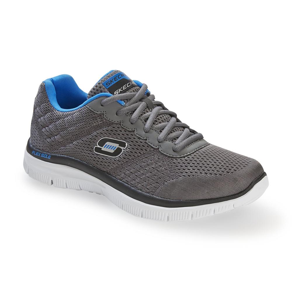 Skechers Men's Covert Action Gray/Black/Blue Athletic Shoe