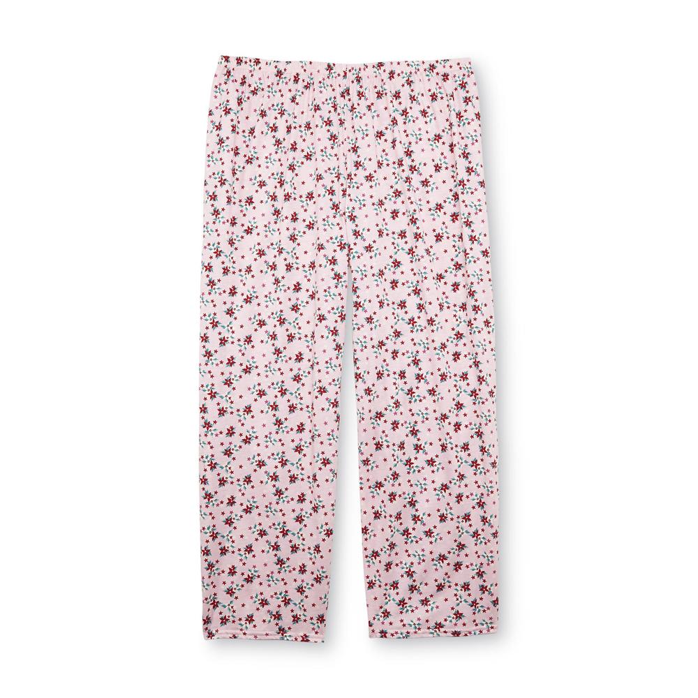 Pink K Women's Plus Pajama Top & Pants - Floral