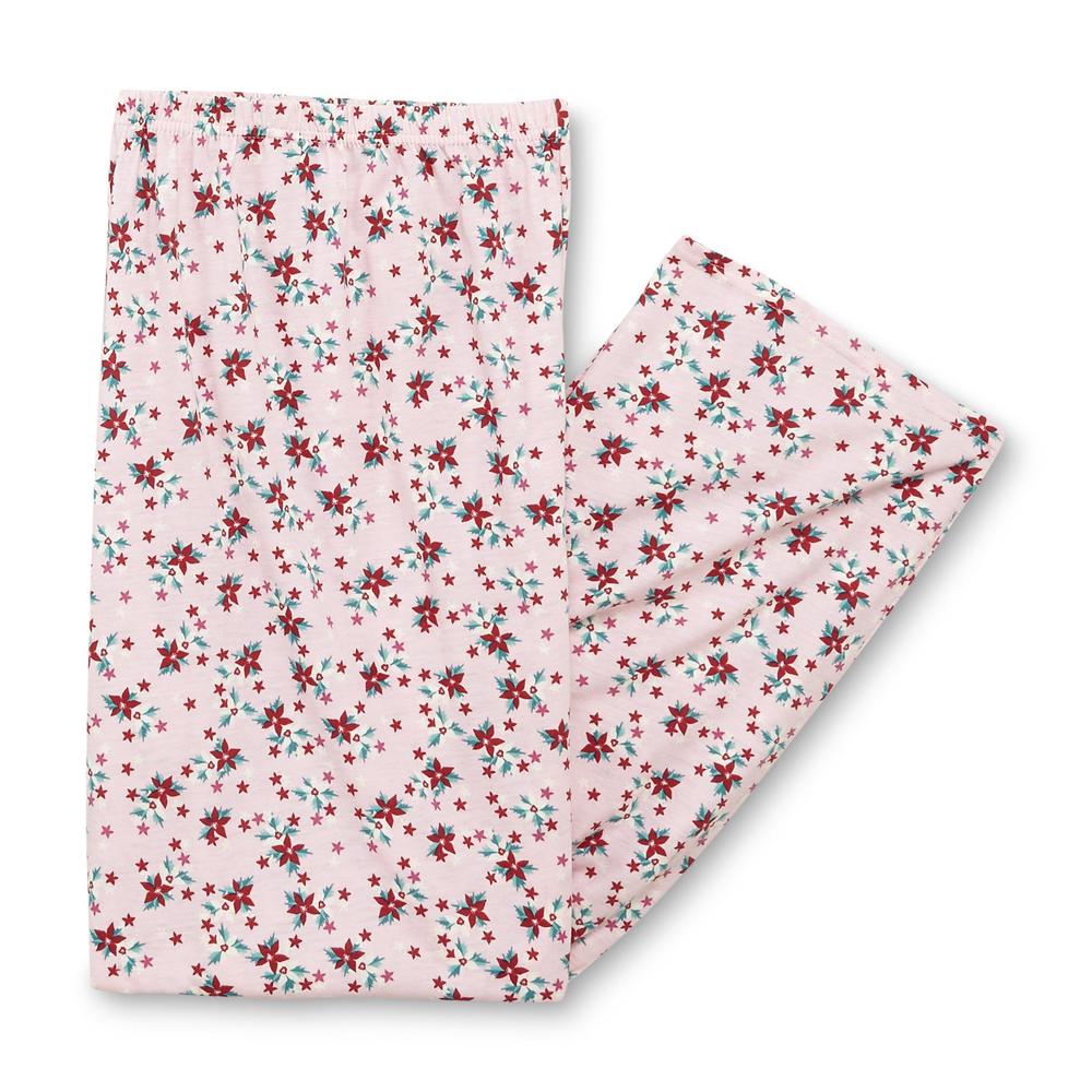 Pink K Women's Plus Pajama Top & Pants - Floral