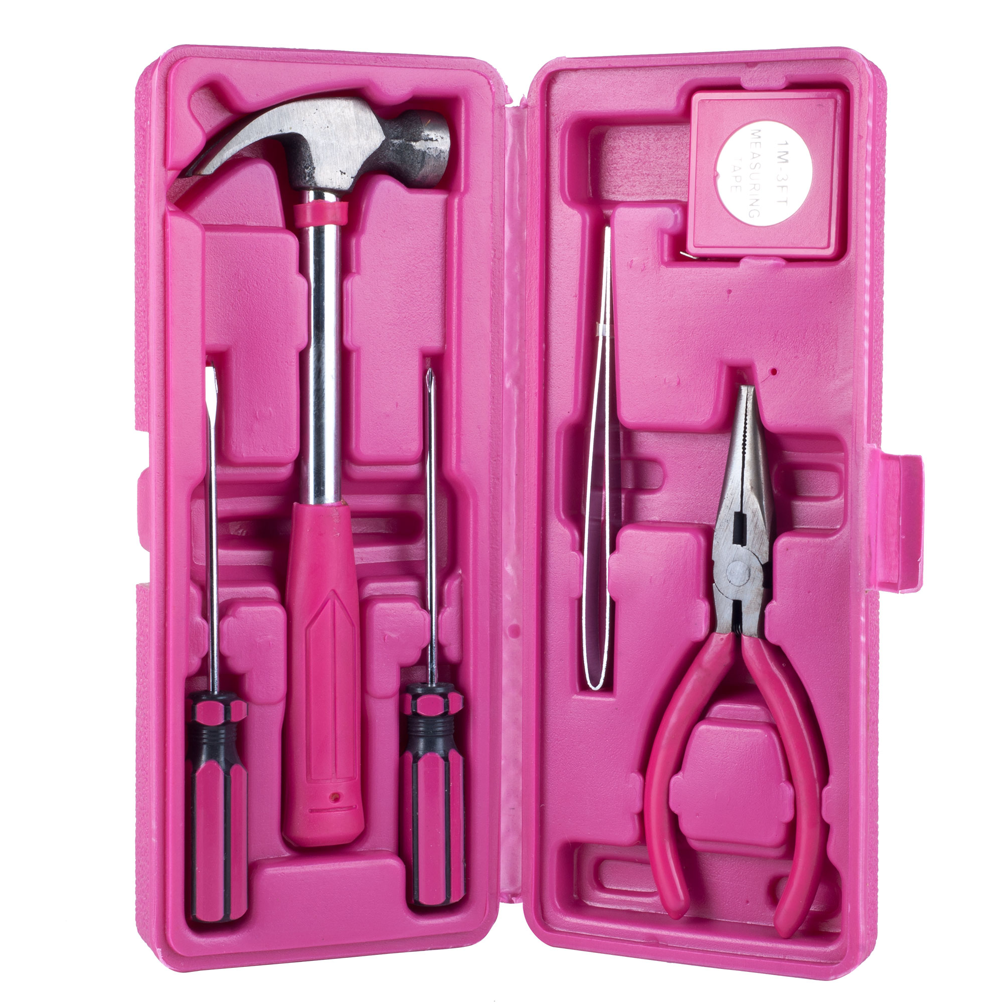 Stalwart 7 Piece Home Auto Emergency Tool Kit - Pink