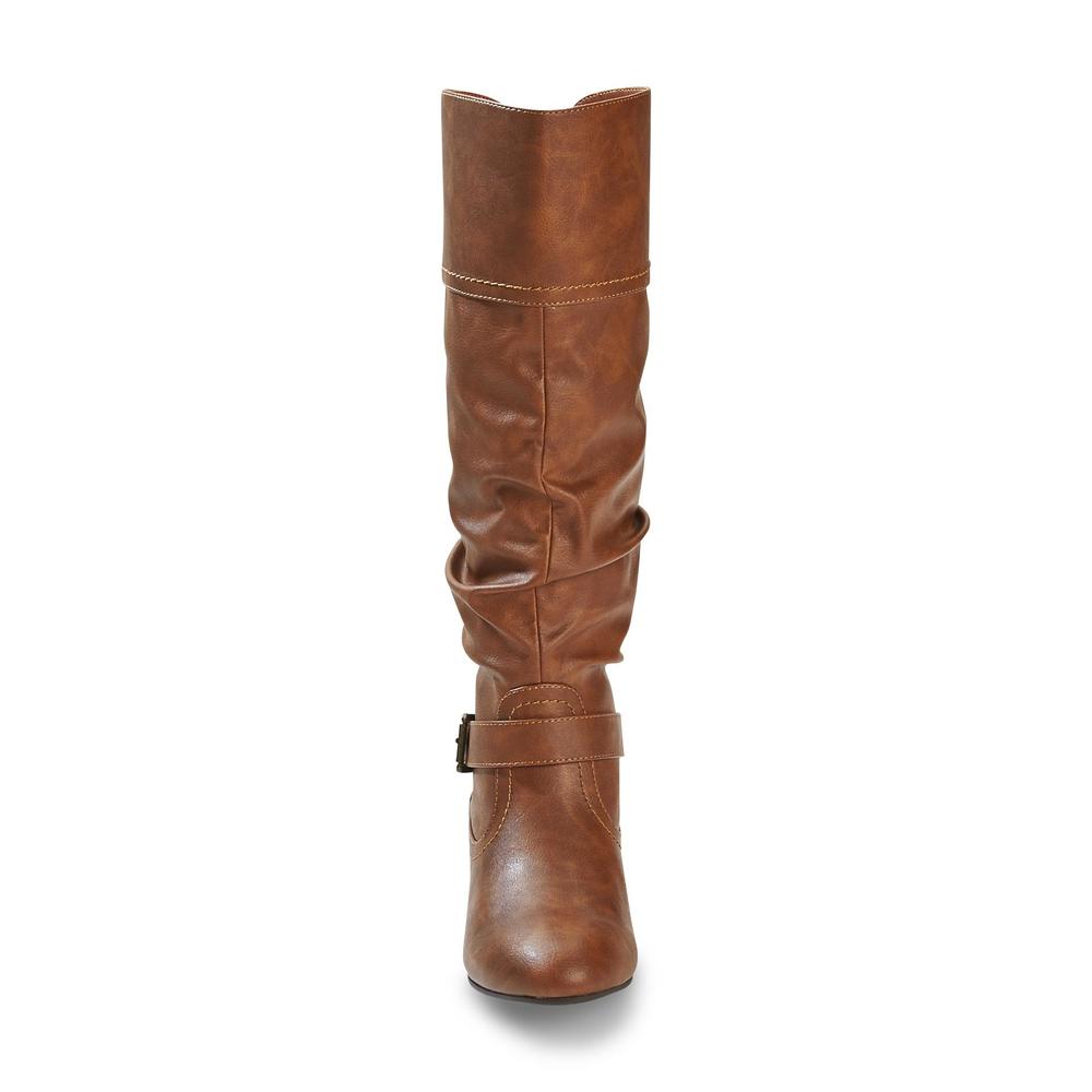 Smoky Mountain Boots Women's Embry 14 1/2" Brown Synthetic Riding Boot - Wide Width  Extended Calf