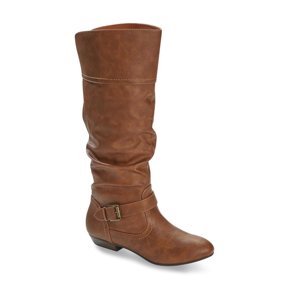 Smoky Mountain Boots Women's Embry 14 1/2" Brown Synthetic Riding Boot - Wide Width  Extended Calf