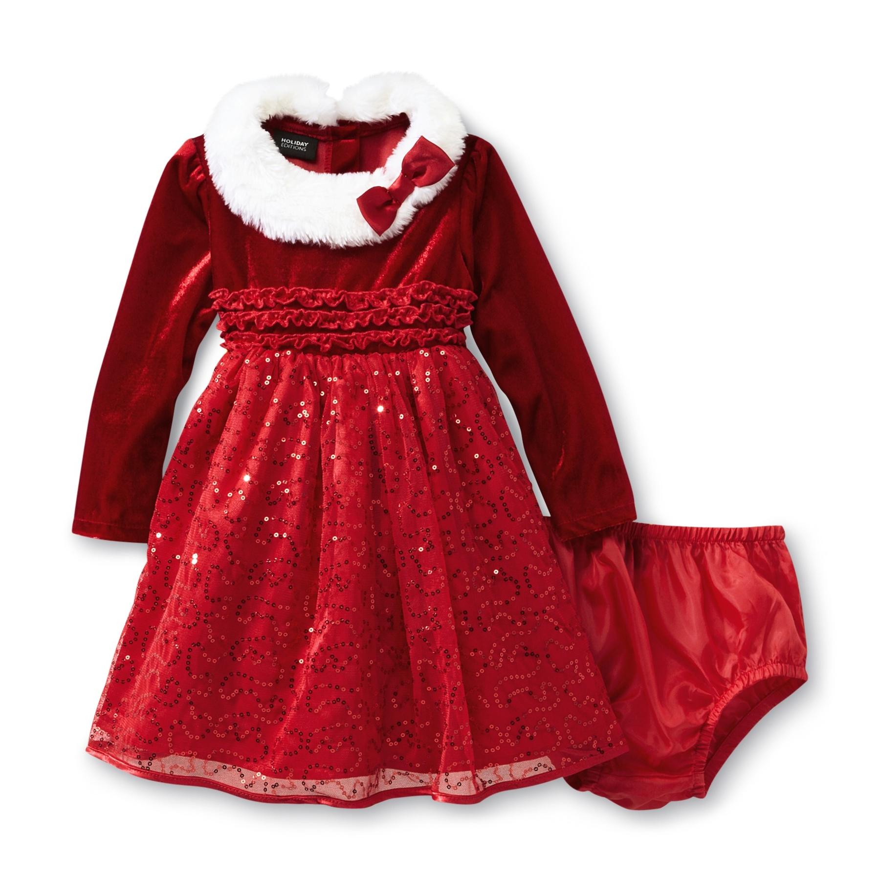 Holiday Editions Infant & Toddler Girl's Sequin Santa Dress