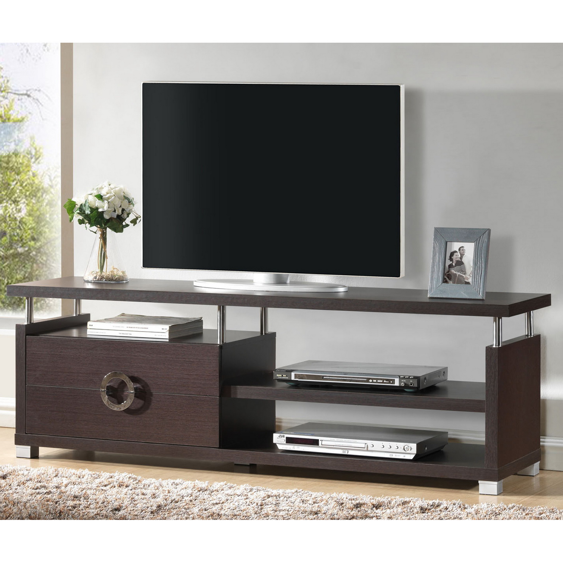 Baxton Studio Burdin Dark Brown Modern TV Stand Baxton Studio Burdin Dark Brown Modern TV Stand
