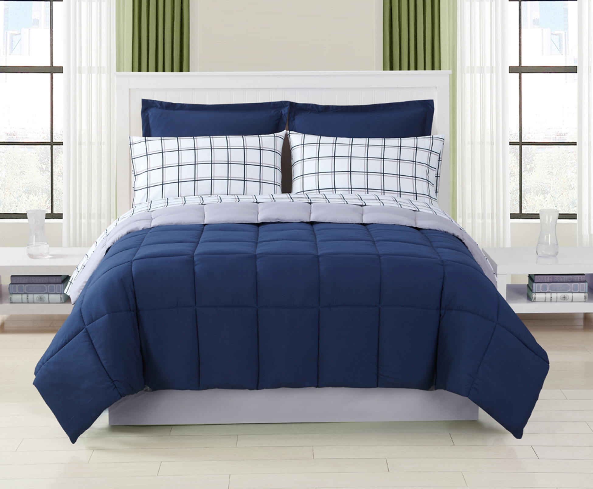 Colormate Reversible Complete Bed Set - Window Pane