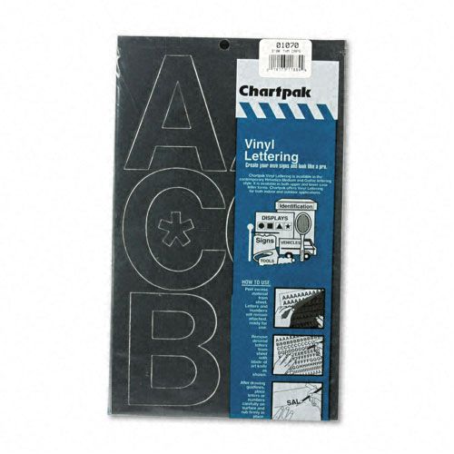 Chartpak CHA01070 Press-On Vinyl Uppercase Letters, 3 High, Black