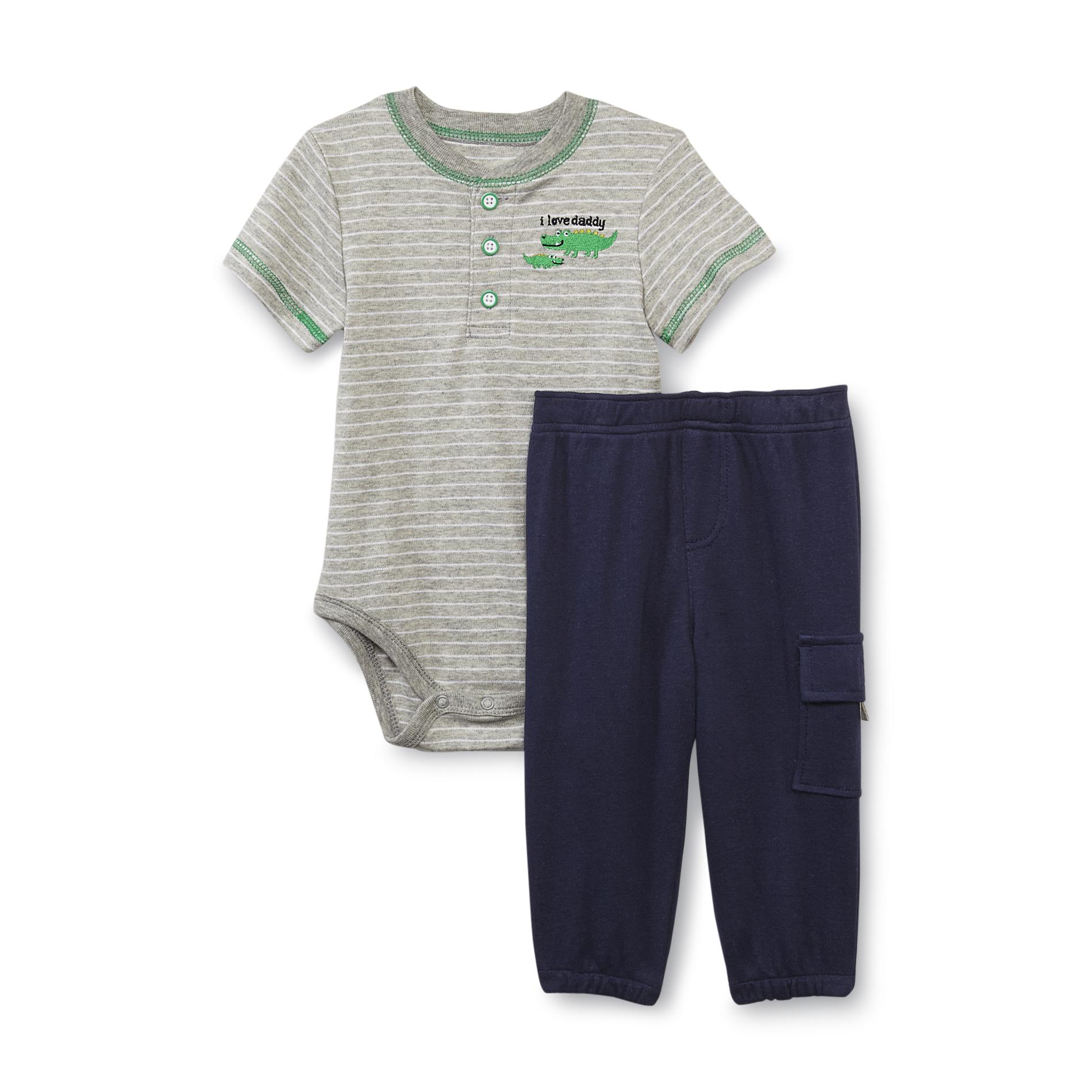 Small Wonders Newborn Boy's Bodysuit & Cargo Sweatpants - Alligator