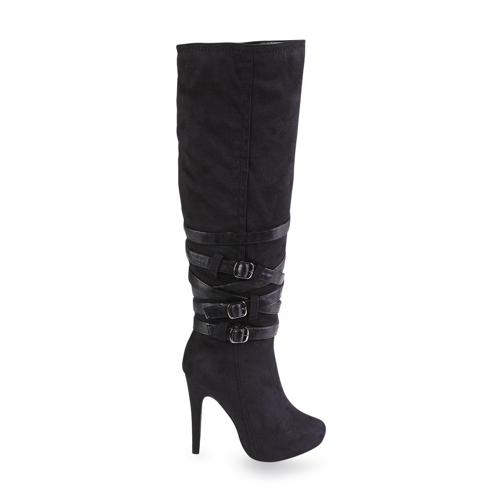 Twisted Women's Vanessa Black Knee-High Stiletto Boot