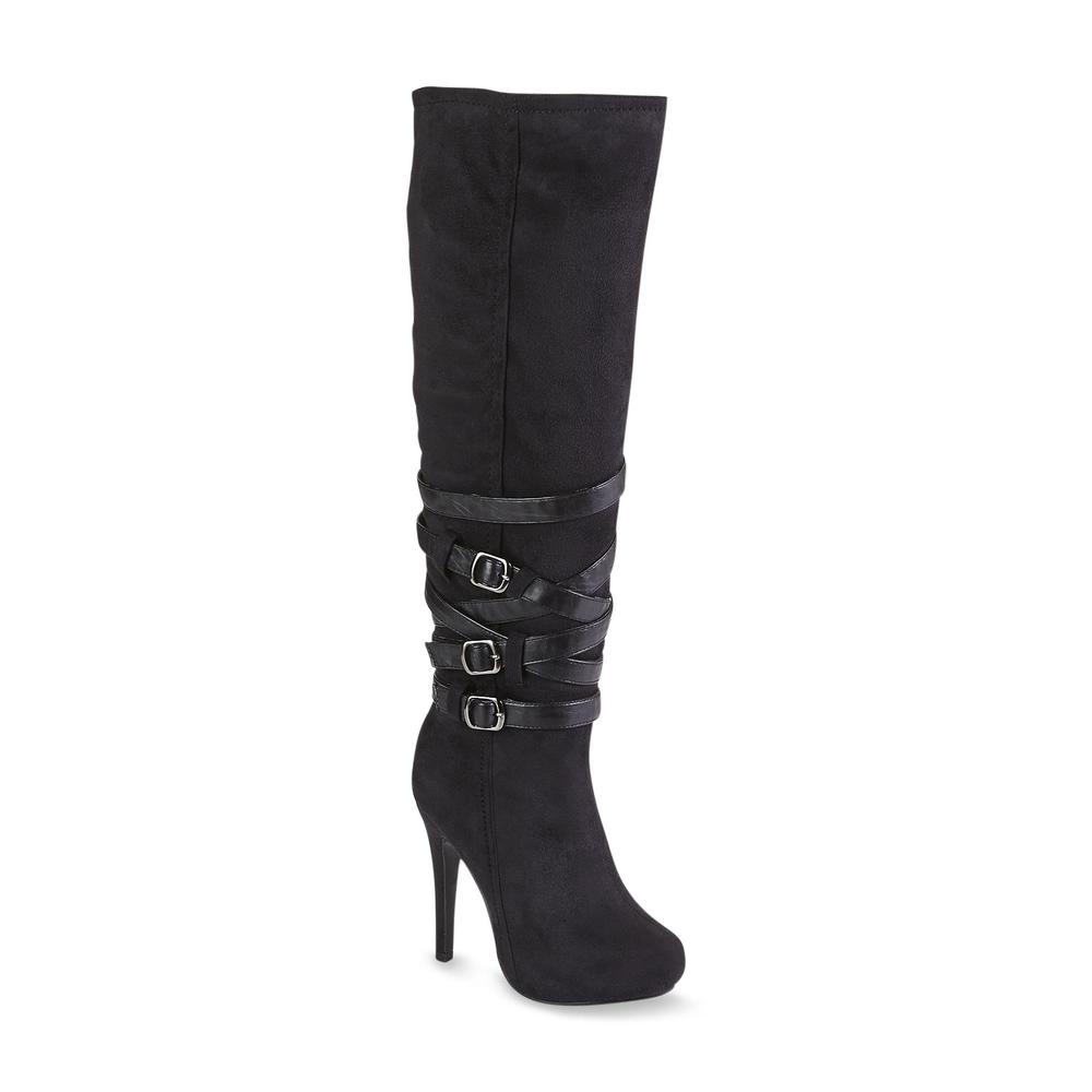 Twisted Women's Vanessa Black Knee-High Stiletto Boot