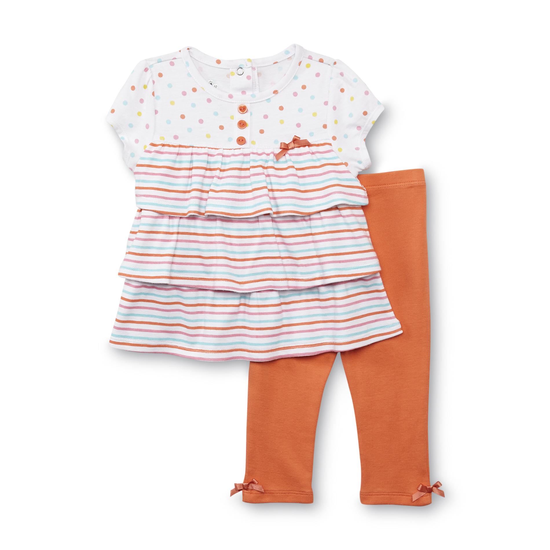 Small Wonders Newborn Girl's Top & Leggings - Polka Dots & Striped