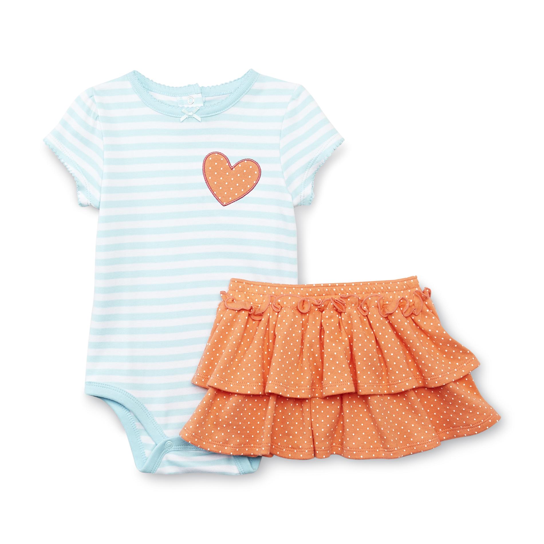 Small Wonders Newborn Girl's Bodysuit & Skirt - Striped & Polka Dots