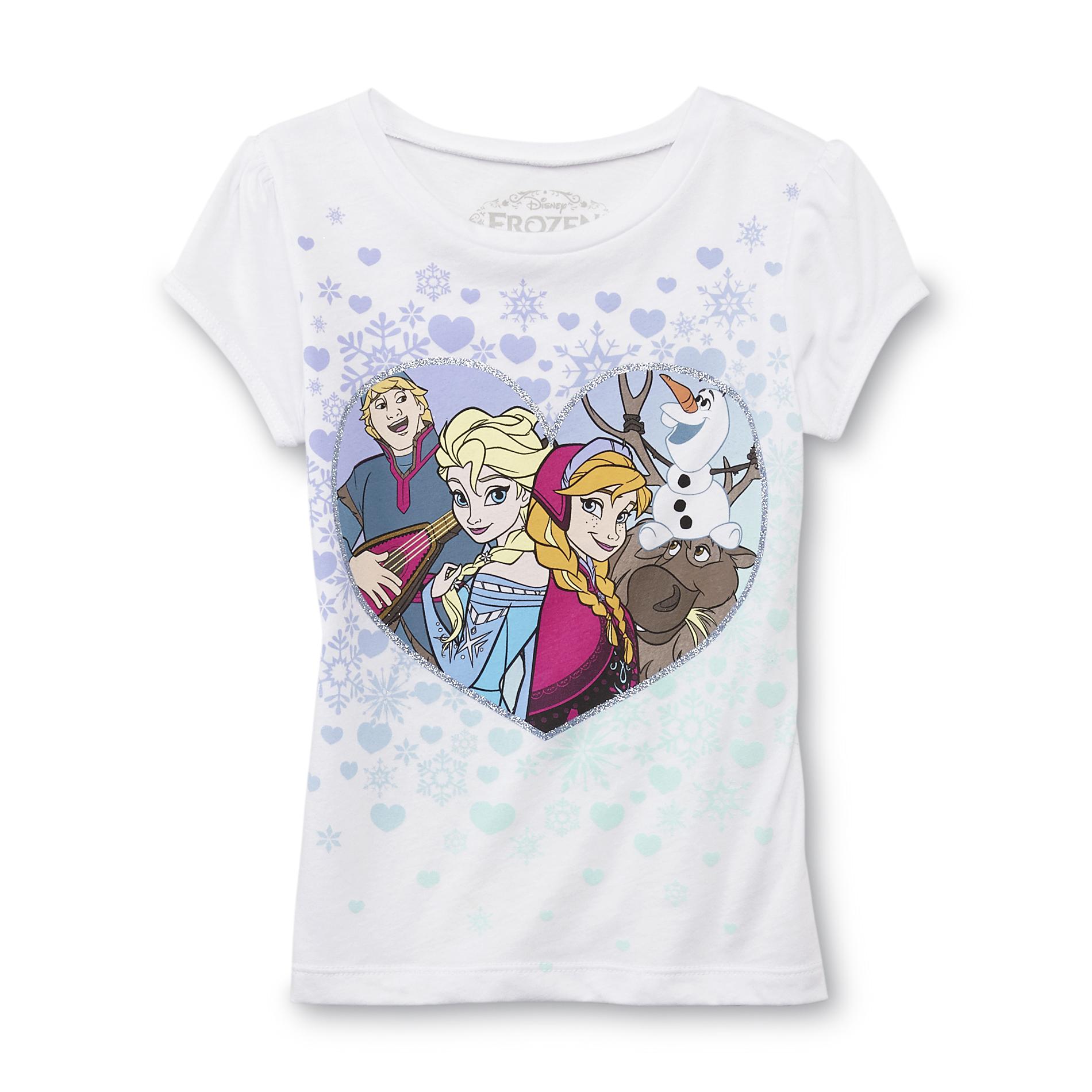 Disney Frozen Girl's Graphic T-Shirt - Elsa  Anna & Friends