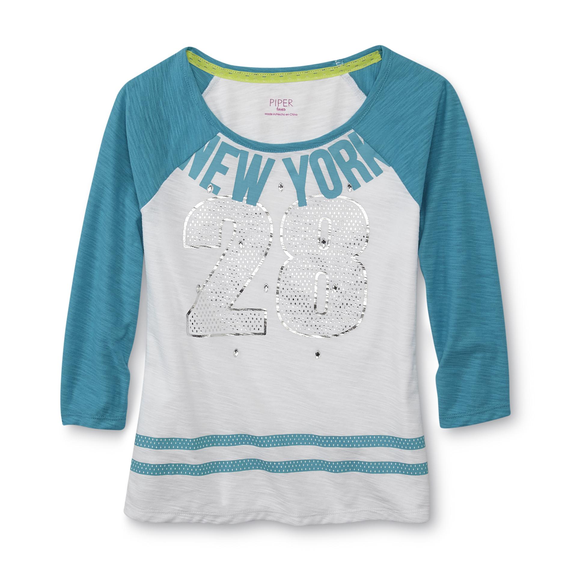 Piper Faves Girl's Raglan T-Shirt - New York 28