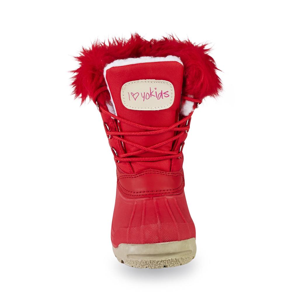 Yoki Girl's Furifc Red High Ankle Winter Boot