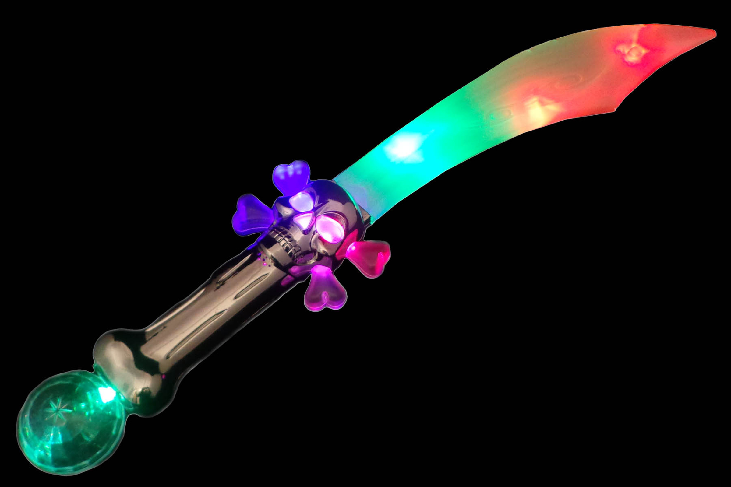 WeGlow International Light Up Chrome Skull Pirate Sword - Multicolor (set of 2)