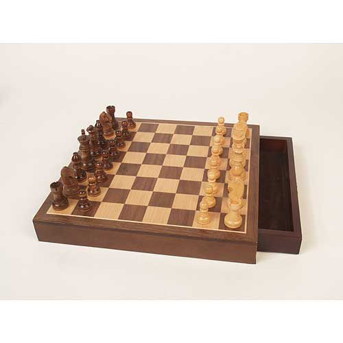 John N Hansen Co Walnut Wood Chess Set
